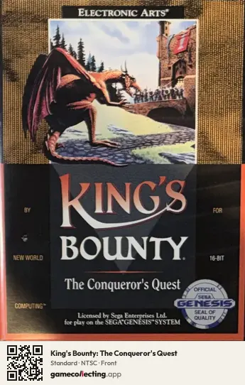 King's Bounty: The Conqueror's Quest Sega Mega Drive / Genesis, NTSC box front
