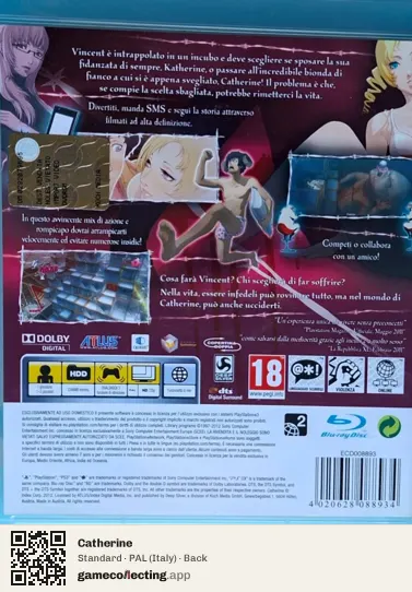 Catherine PlayStation 3, Italy box back