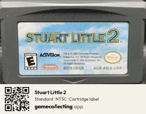 Stuart Little 2 Game Boy Advance, NTSC cartridge label