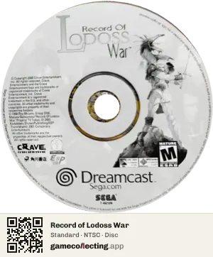 Record of Lodoss War Sega Dreamcast, NTSC disc