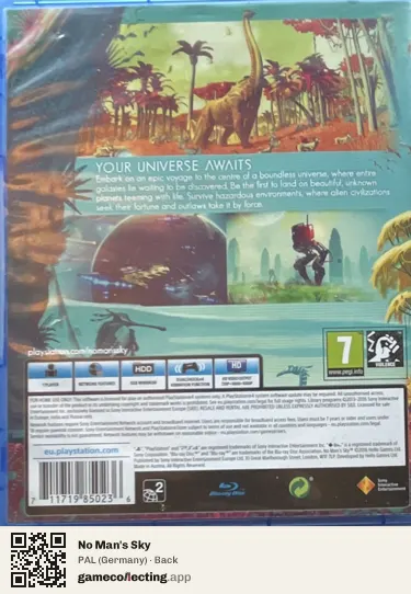 No Man's Sky PlayStation 4, Germany box back