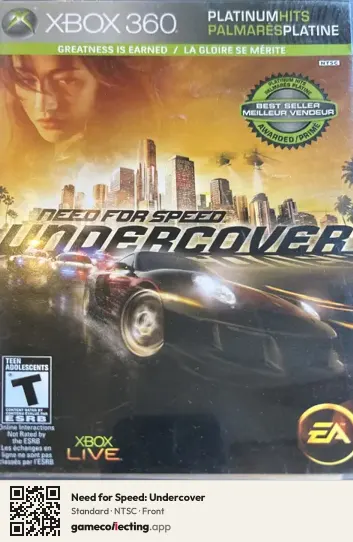 Need for Speed: Undercover Xbox 360, NTSC box front