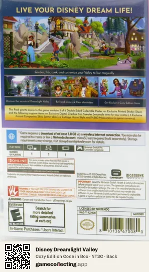 Disney Dreamlight Valley Nintendo Switch, NTSC box back