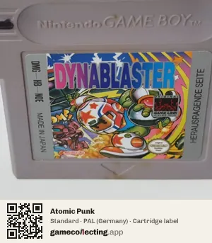 Atomic Punk Game Boy, PAL cartridge label