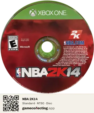 NBA 2K14 Xbox One, NTSC disc