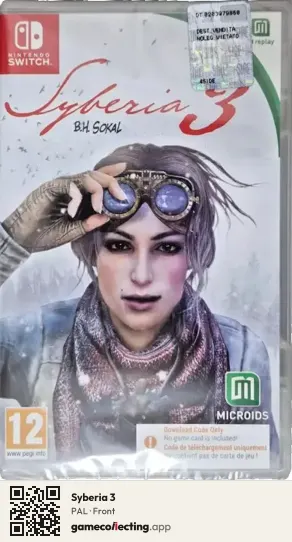 Syberia 3 Nintendo Switch, PAL box front
