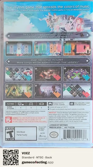 VOEZ Nintendo Switch, NTSC box back
