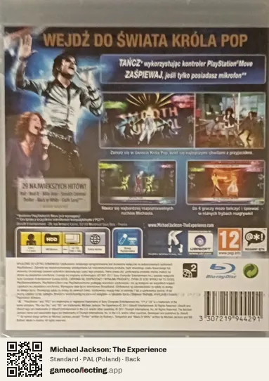 Michael Jackson: The Experience PlayStation 3, Poland box back