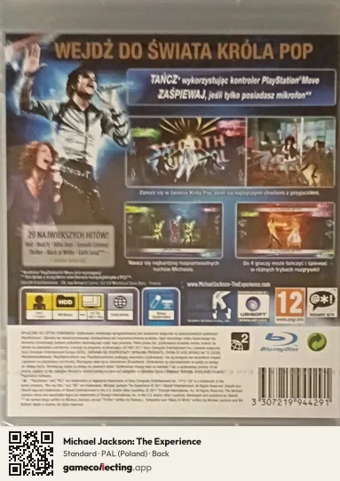 Michael Jackson: The Experience PlayStation 3, Poland box back