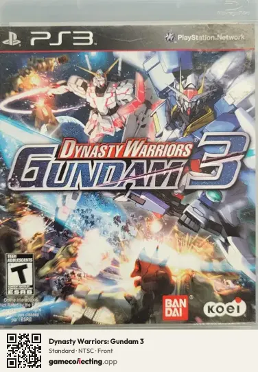 Dynasty Warriors: Gundam 3 PlayStation 3, NTSC box front