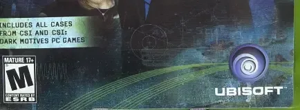 CSI: Crime Scene Investigation, the ESRB box on its front