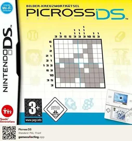 Picross DS Nintendo DS, PAL box front