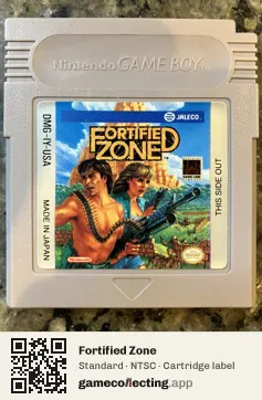 Fortified Zone Game Boy, NTSC cartridge label