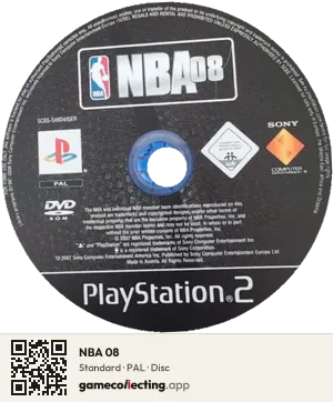 NBA 08 PlayStation 2, PAL disc