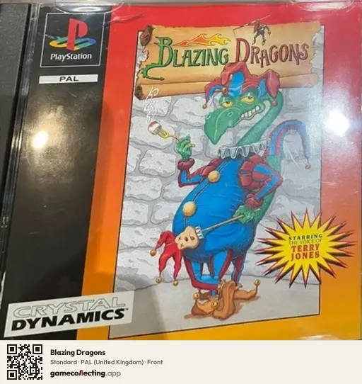 Blazing Dragons PlayStation, United Kingdom box front