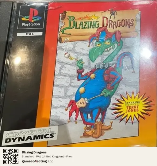 Blazing Dragons PlayStation, United Kingdom box front