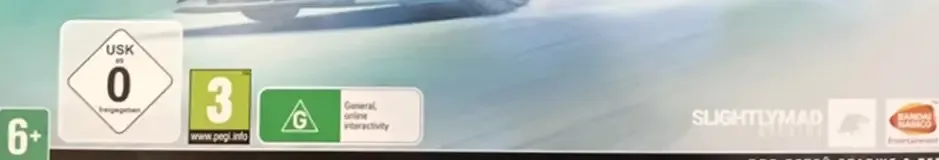 Project Cars 2, the USK square on its front