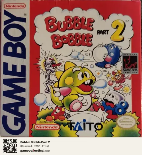 Bubble Bobble Part 2 Game Boy, NTSC box front