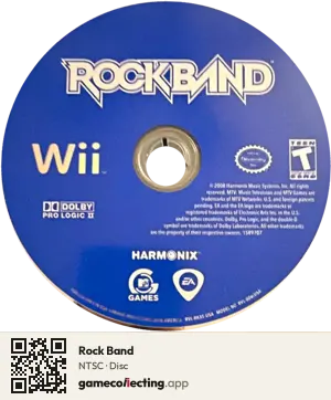 Rock Band Nintendo Wii, NTSC disc