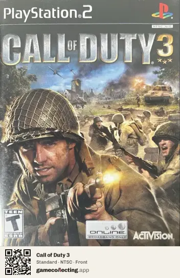 Call of Duty 3 PlayStation 2, NTSC box front