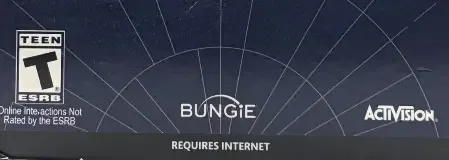 Destiny, the ESRB box on its front