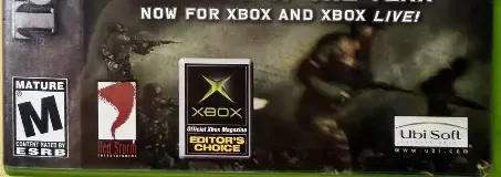 Tom Clancy's Ghost Recon, the ESRB box on its front
