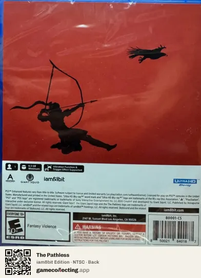 The Pathless PlayStation 5, NTSC box back