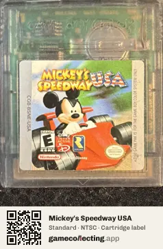 Mickey's Speedway USA Game Boy Color, NTSC cartridge label