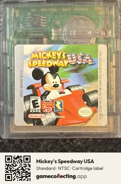 Mickey's Speedway USA Game Boy Color, NTSC cartridge label