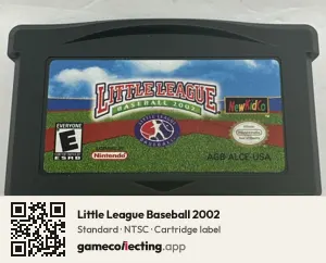 Little League Baseball 2002 Game Boy Advance, NTSC cartridge label