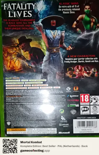 Mortal Kombat Xbox 360, Netherlands box back