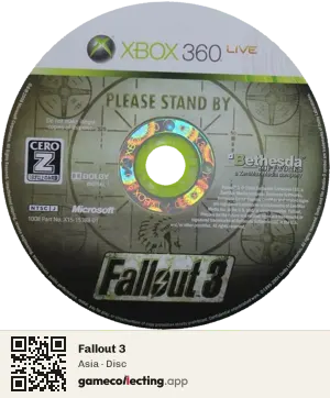 Fallout 3 Xbox 360, Asia disc