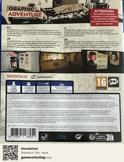 Desolatium PlayStation 4, PAL box back