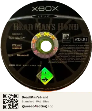 Dead Man's Hand Xbox, PAL disc