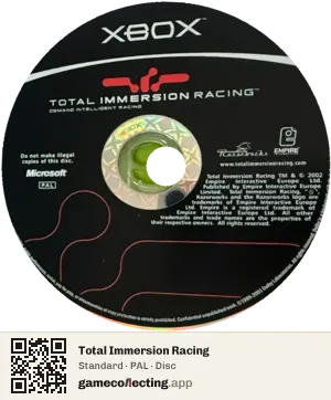 Total Immersion Racing Xbox, PAL disc