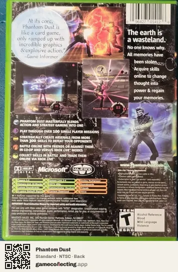 Phantom Dust Xbox, NTSC box back