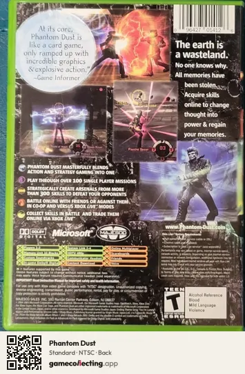 Phantom Dust Xbox, NTSC box back