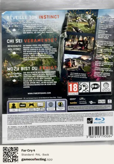 Far Cry 4 PlayStation 3, PAL box back