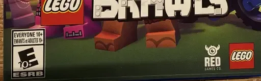 LEGO Brawls, the ESRB box on its front