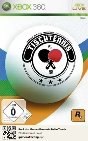 Rockstar Games Presents Table Tennis Xbox 360, Germany box front