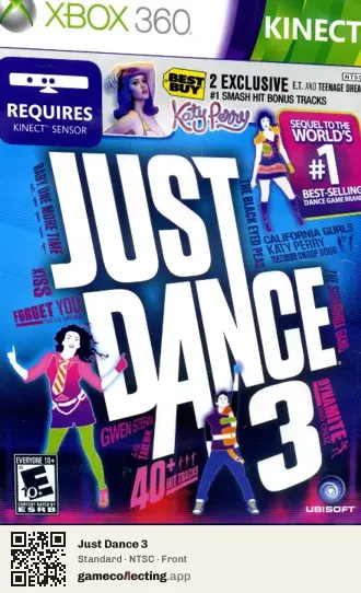 Just Dance 3 Xbox 360, NTSC box front