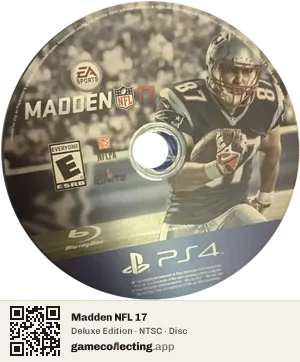 Madden NFL 17 PlayStation 4, NTSC disc