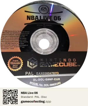 NBA Live 06 Nintendo GameCube, PAL disc
