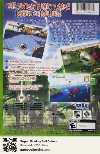 Super Monkey Ball Deluxe Xbox, NTSC box back