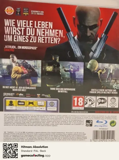 Hitman: Absolution PlayStation 3, PAL box back