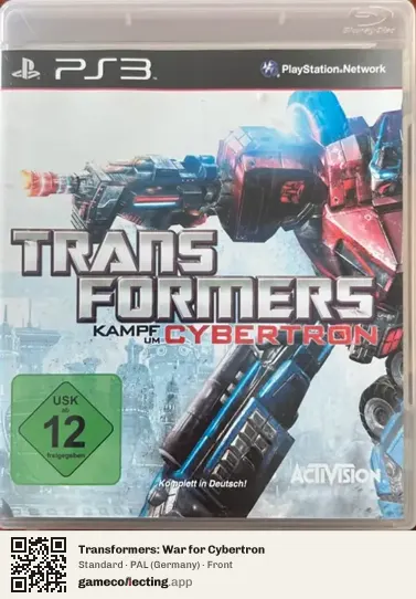 Transformers: War for Cybertron PlayStation 3, Germany box front