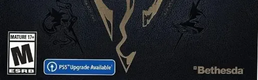 The Elder Scrolls V: Skyrim, the ESRB box on its front