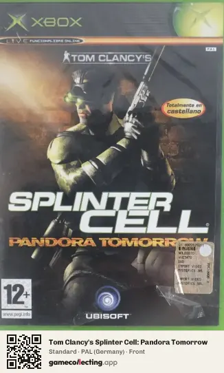 Tom Clancy's Splinter Cell: Pandora Tomorrow Xbox, Germany box front