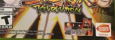Naruto Shippuden: Ultimate Ninja Storm Revolution, the ESRB box on its front