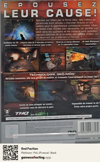 Red Faction PlayStation 2, France box back